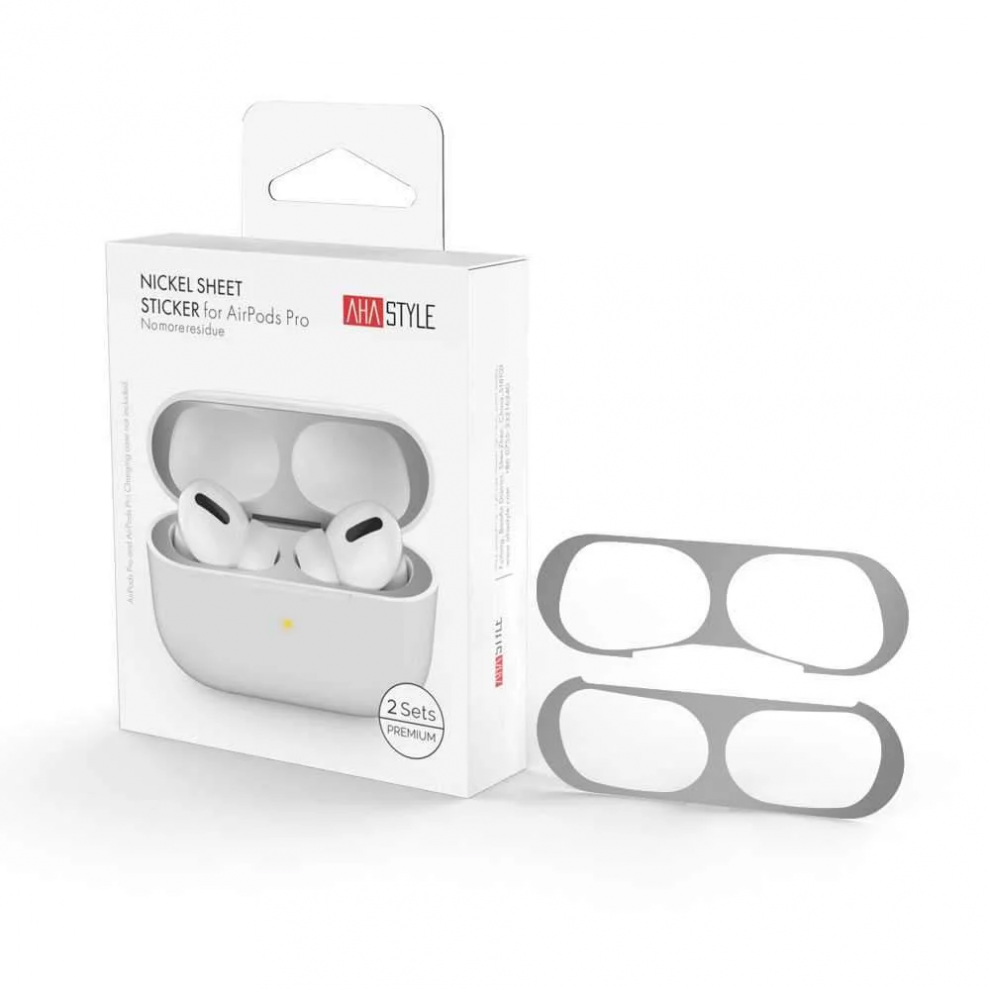 Ahastyle Premium Nickel Sheet Sticker for Airpods Pro-Silver