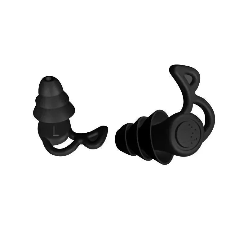 3-Layer Anti-Noise Silicone Reusable Earplugs Soft, Waterproof & Comfortable