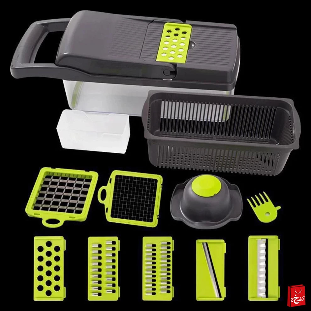 14 in 1 Multifunctional Vegetable Chopper Dicer Cutter with Container – 8 Blades