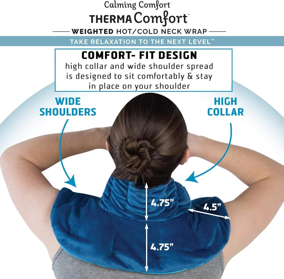 Calming Therma Comfort Weighted Hot Neck Shoulder Wrap-Microwave Pad