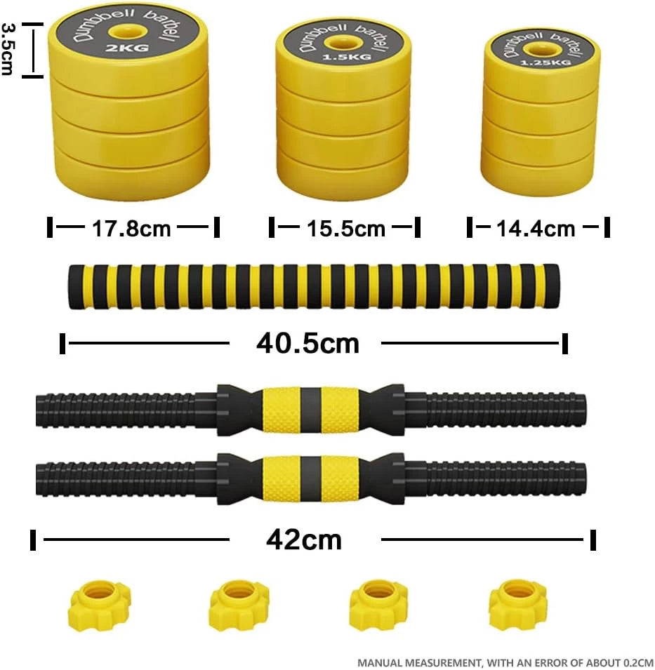 Adjustable Dumbbell Barbell Weight Training Set for Home -18.3kg