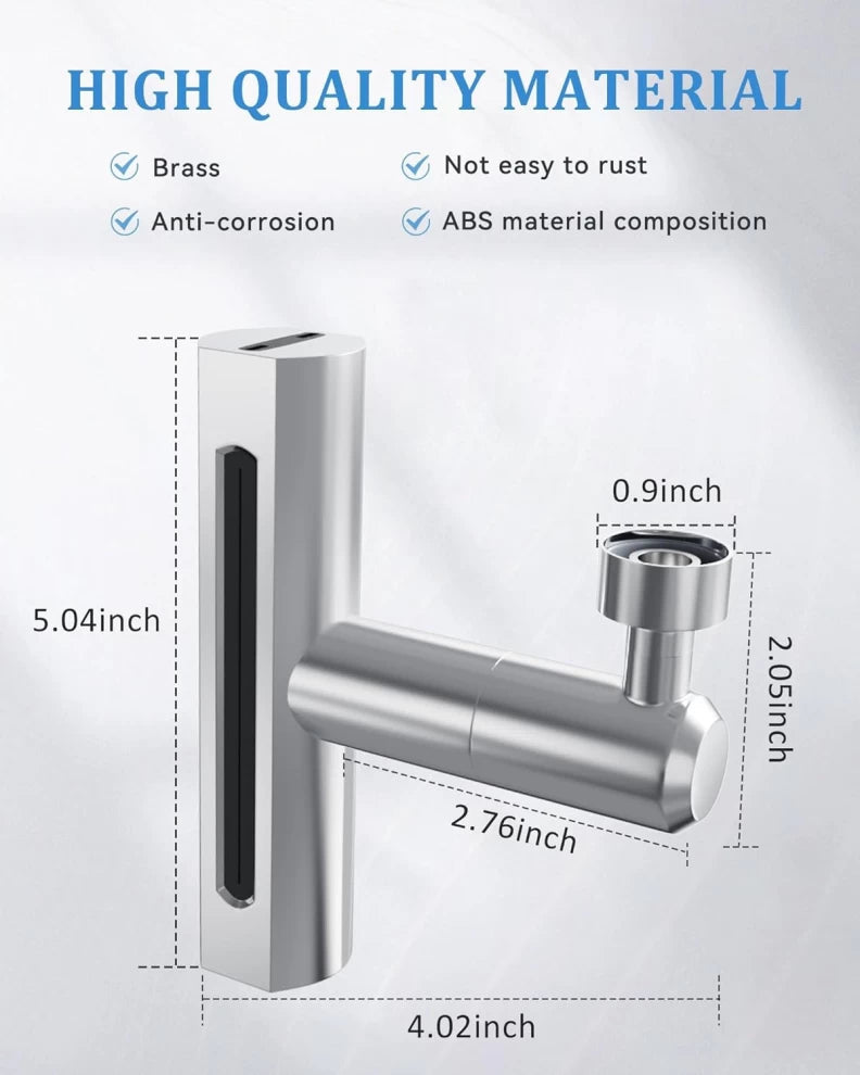 Waterfall Kitchen Faucet, 4 Modes 360° Rotation Kitchen Faucet Spray Head