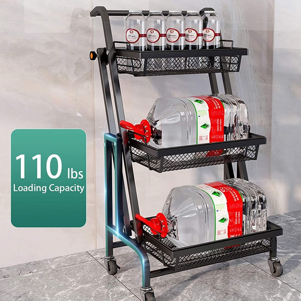 3-tier adjustable tool cart