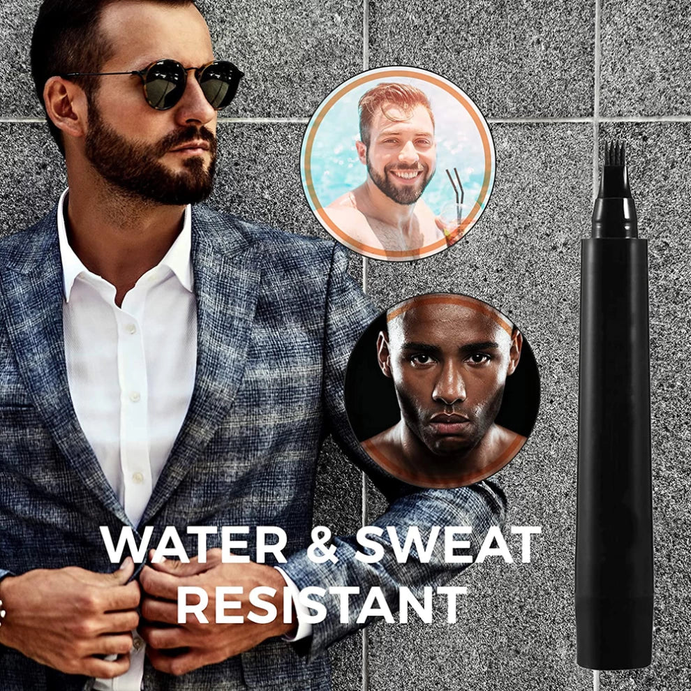 Waterproof Beard Filling Pen with Beard Brush