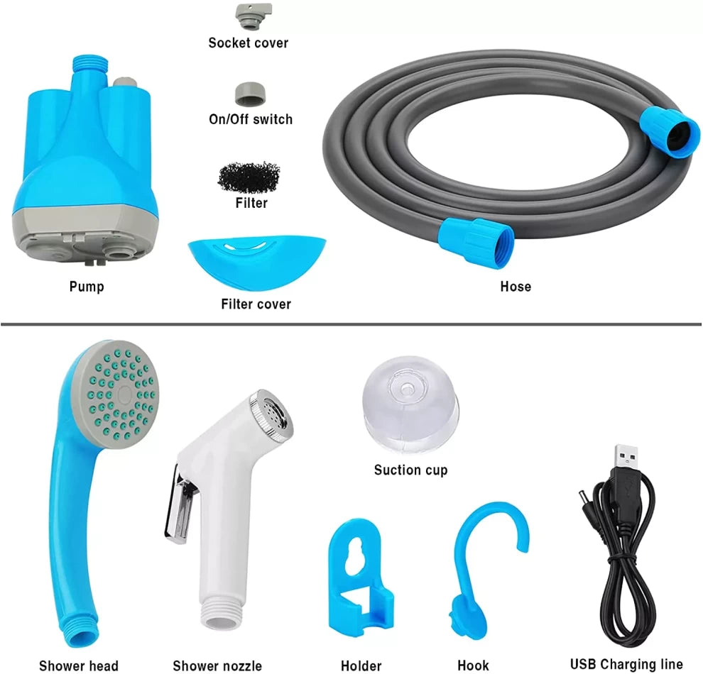 Travel Shataf Bidet Hose Spray with Foldable Bucket Rechargable -15lit