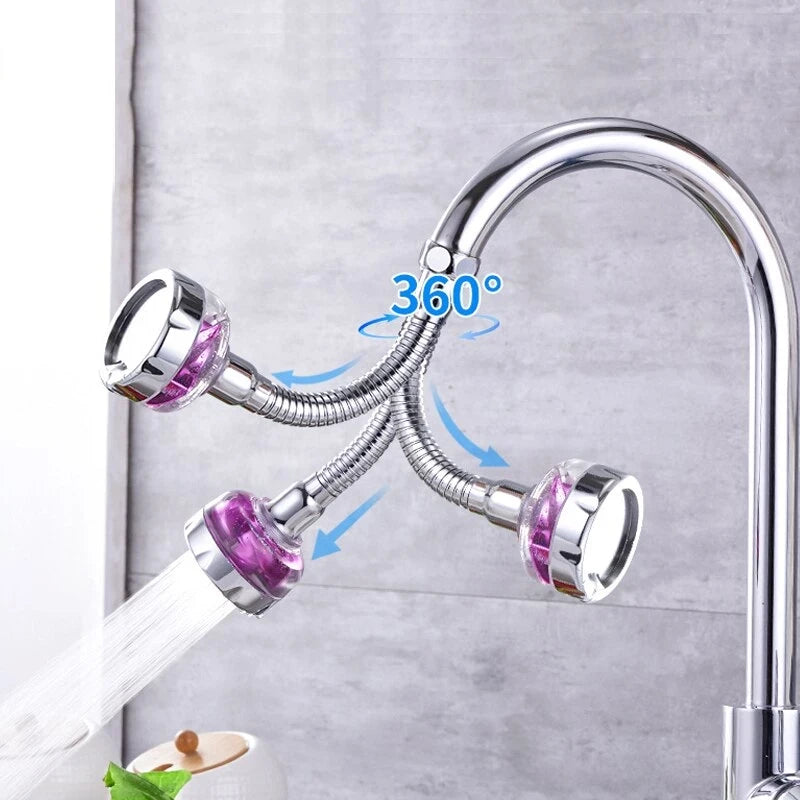 360° Rotatable Kitchen Splashproof Faucet Extender – Flexible & Efficient Water Flow!