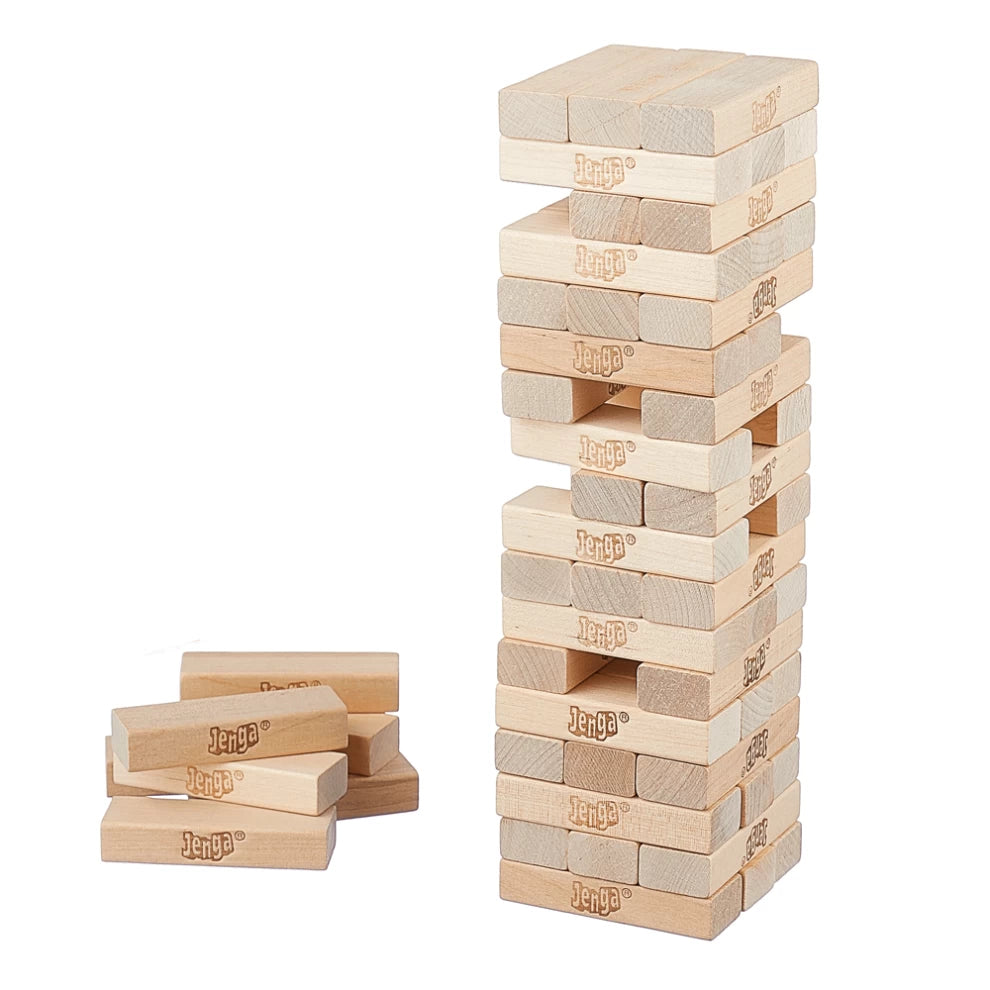 Wooden Beech Building Block set Stacking Board Game