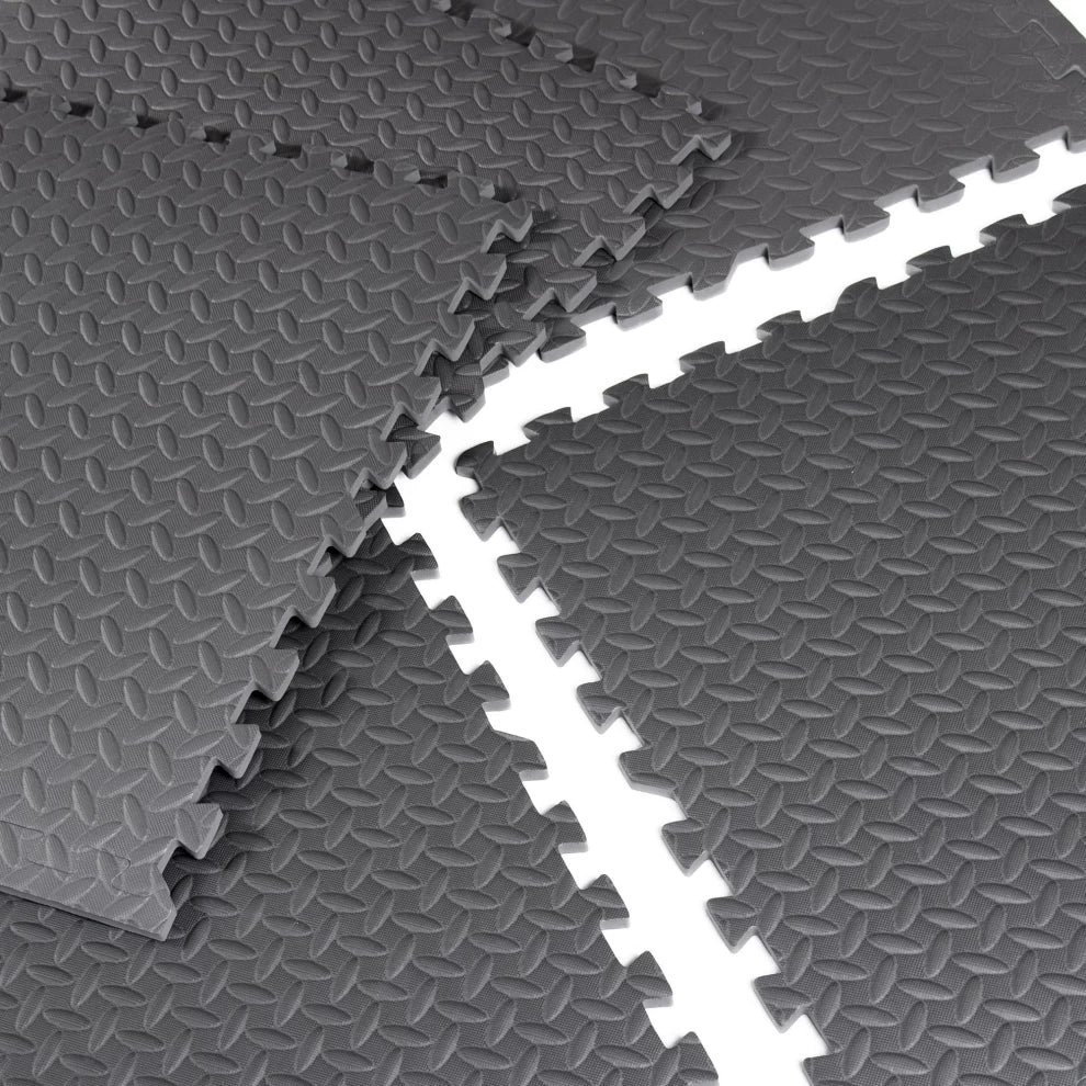 Gray Foam Interlocking Floor Mats – 6 Piece Set CAP 22.3" x 22.3"
