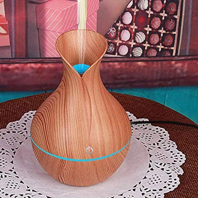 Wood Grain USB Humidifier ,Aroma Diffuser, Night Light Essential Oil Air Purifier