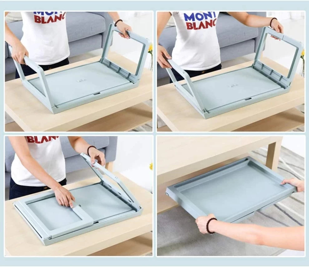 Small Folding Table with Stand - White