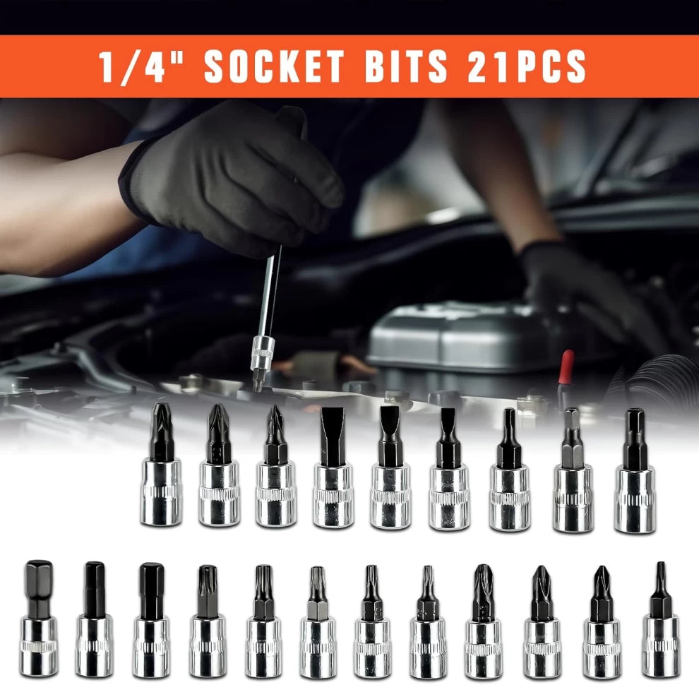 Socket Wrench Set Durable & Versatile Hand Tool Kit 53-Piece