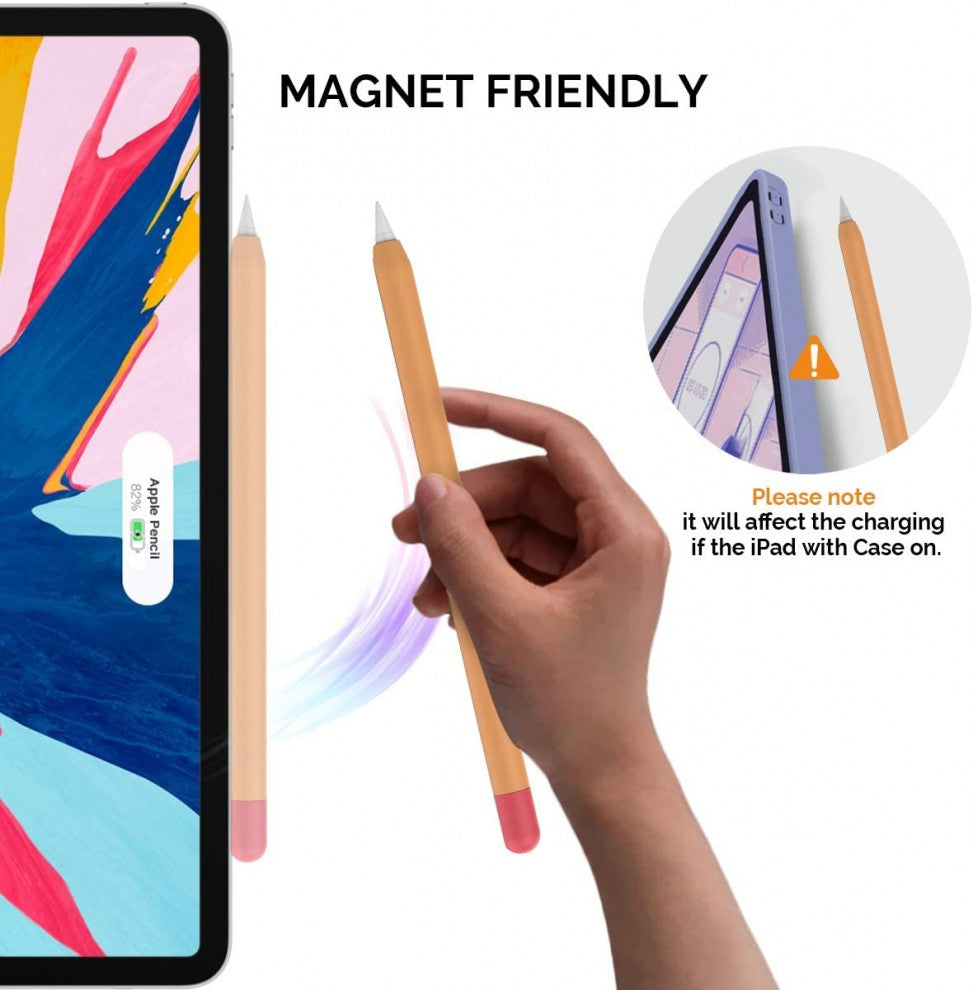 AhaStyle Duotone Ultra Thin Apple Pencil Sleeve (2nd Gen) - Orange/Red