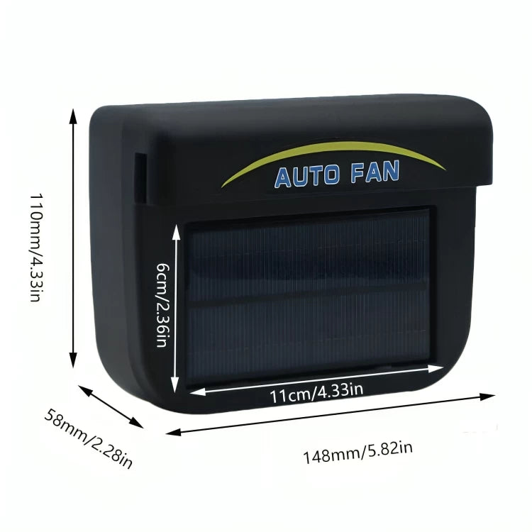 Car Fan Auto Front/Rear Window Solar- Fan Portable Powered Air Purifiers