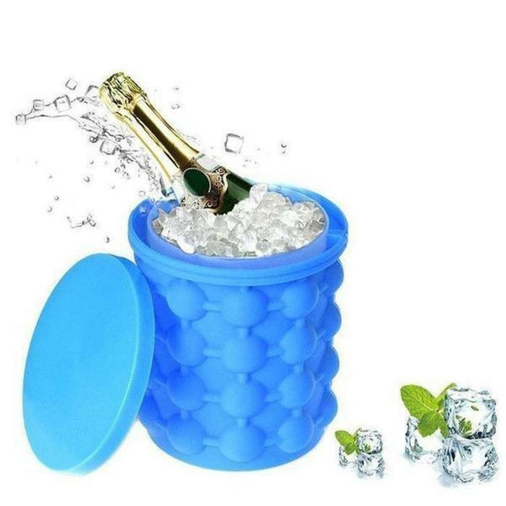 Silicone Ice Bucket Mold With Lid Large Space Saving Cube Maker