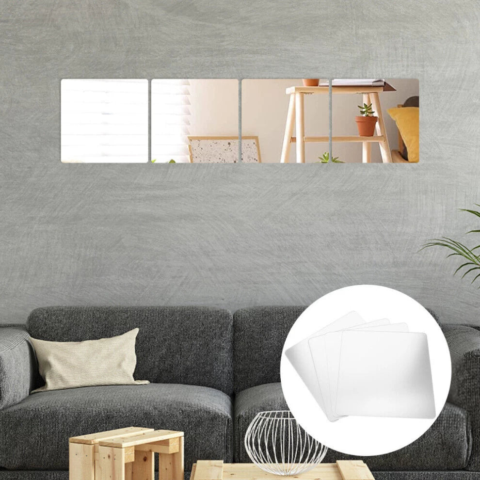 Square Acrylic Self-adhesive Mirror Wall Stickers-20cm