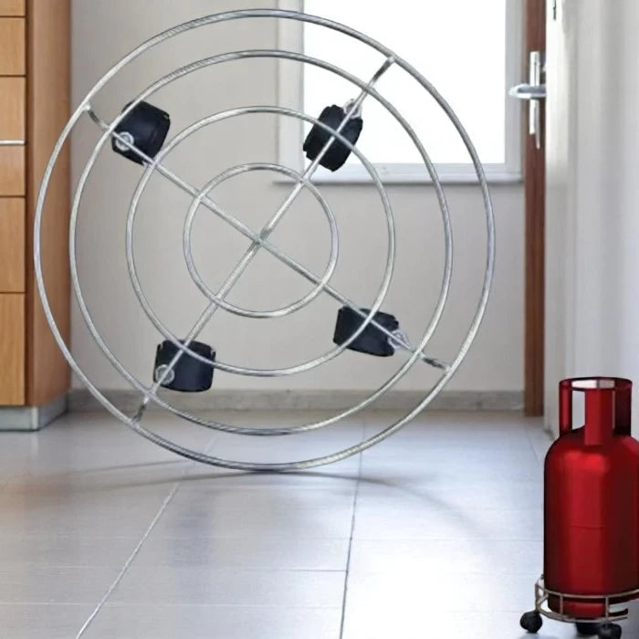 Stainless Steel Gas Cylinder Trolley With 4 Wheels