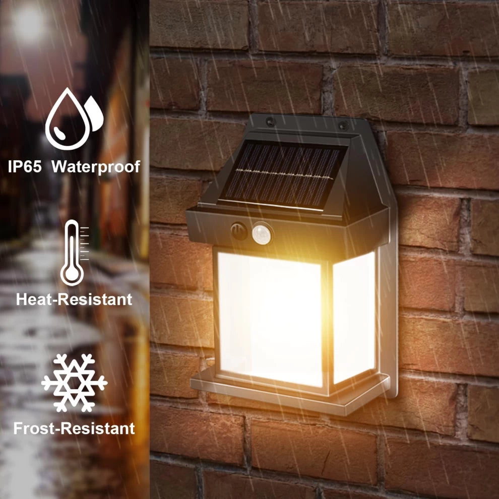 Solar Lights Outdoor, Wall Sconce Motion Sensor, 3 Lighting Modes