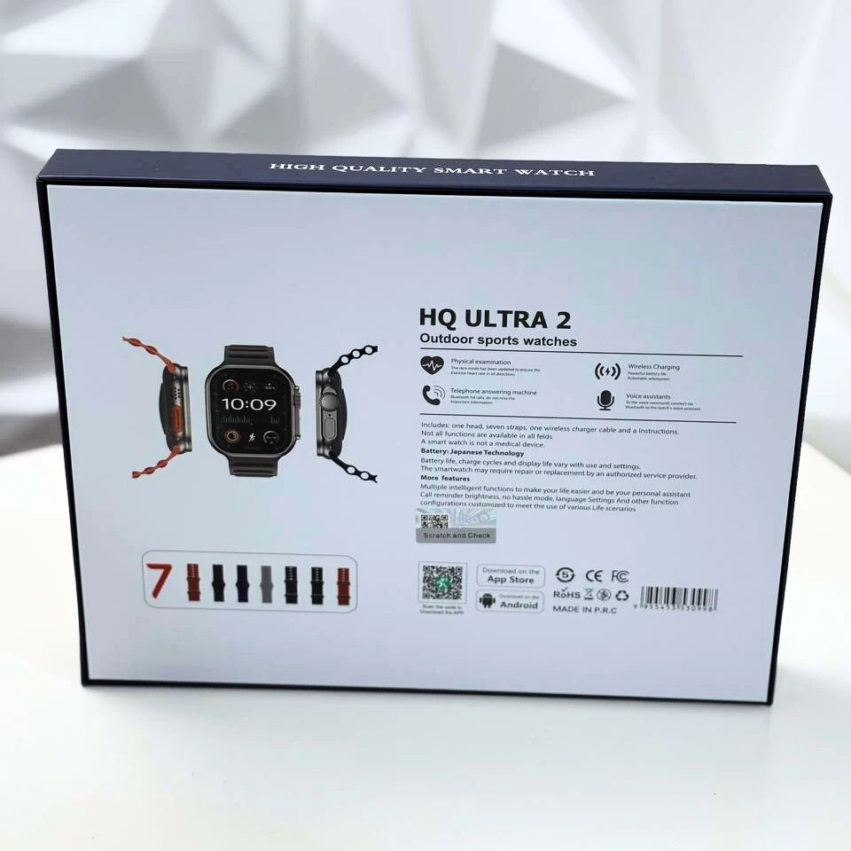 Smart Watch Ultra 2 Waterproof Japan Hie-Q - 7 Straps