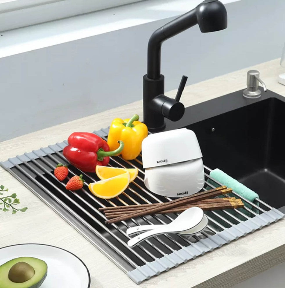 Adjustable Sink Dish Drying Rack Kitchen Organizer