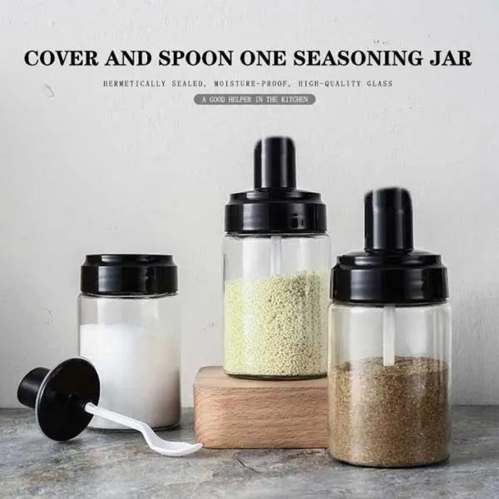 Spice Rack Bottle With Spoon 4 Pcs Set