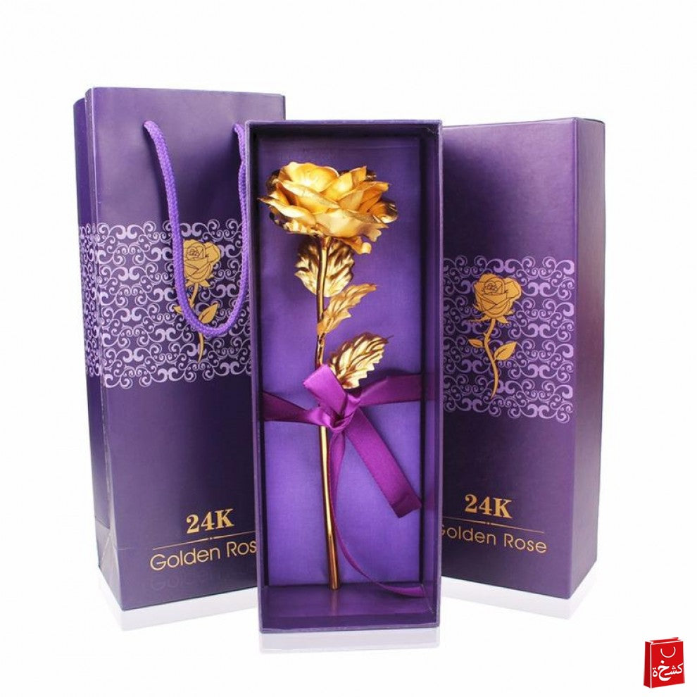 24k Gold Rose Flower Valentine's Gift - Gold Color