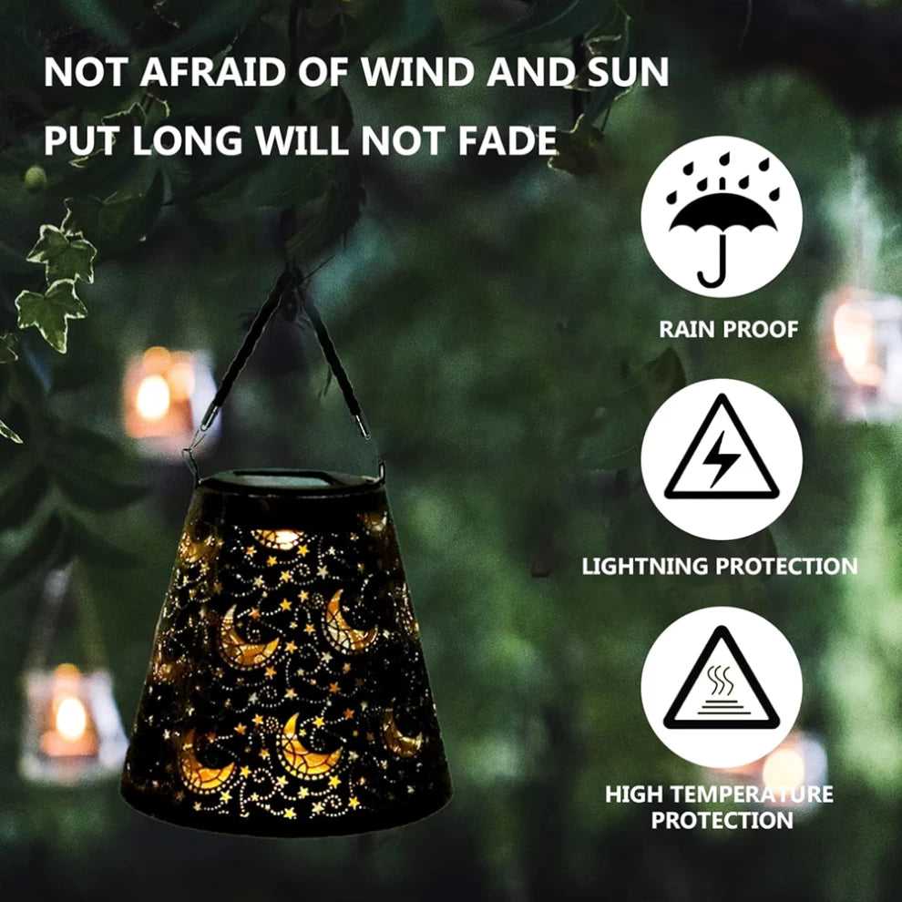 Solar Lantern Outdoor Star Moon Decorative Hanging Lanterns Light
