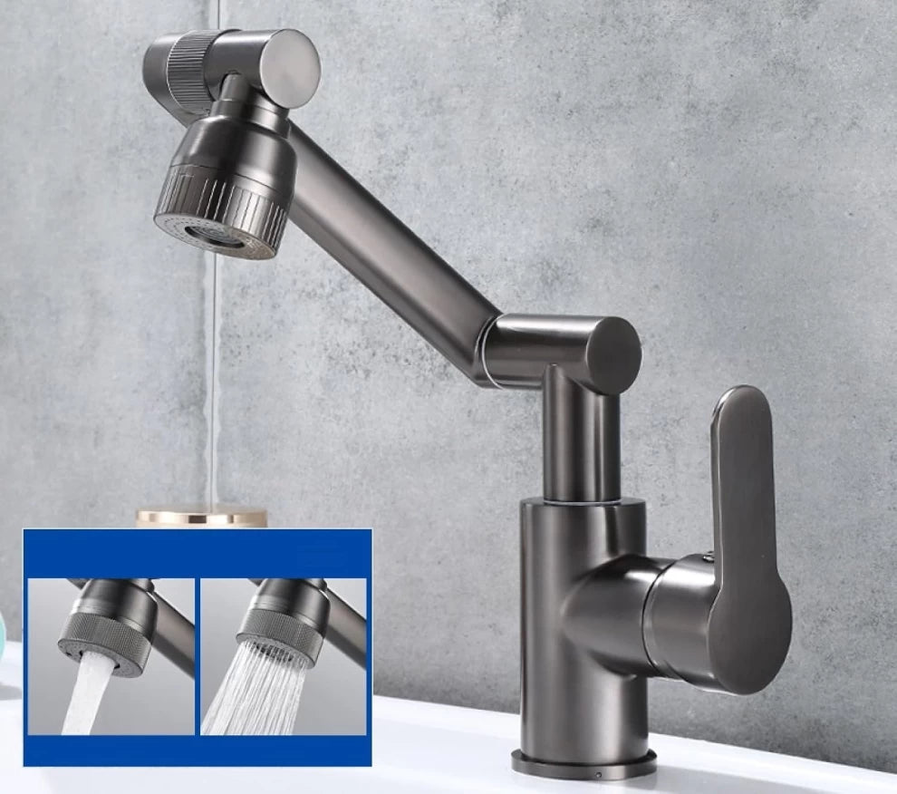 Basin Mixing Faucet – Gray All Copper for Hot & Cold Water