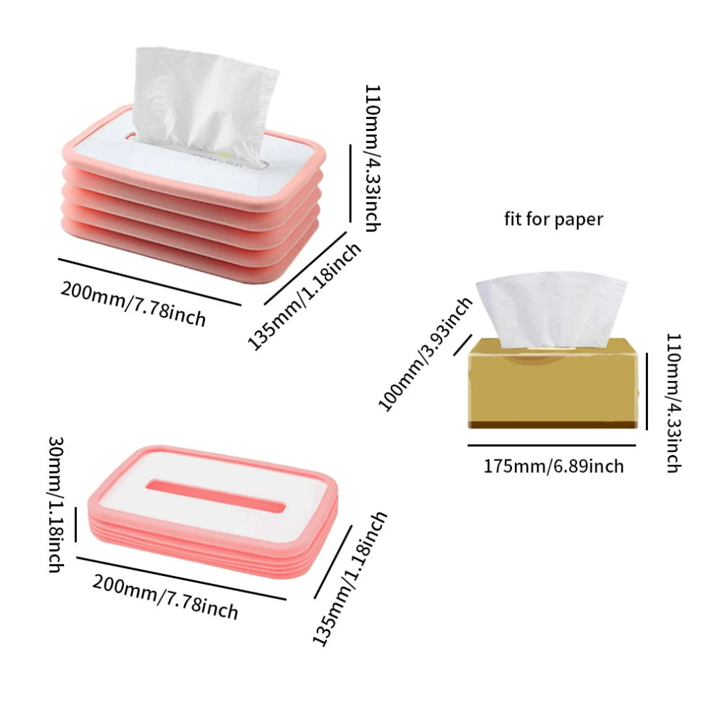 Tissue Box Silicone Holder Collapsible