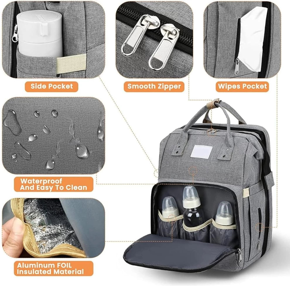 Baby Bag for Mom – Diaper Backpack with Changing Station & Large Capacity