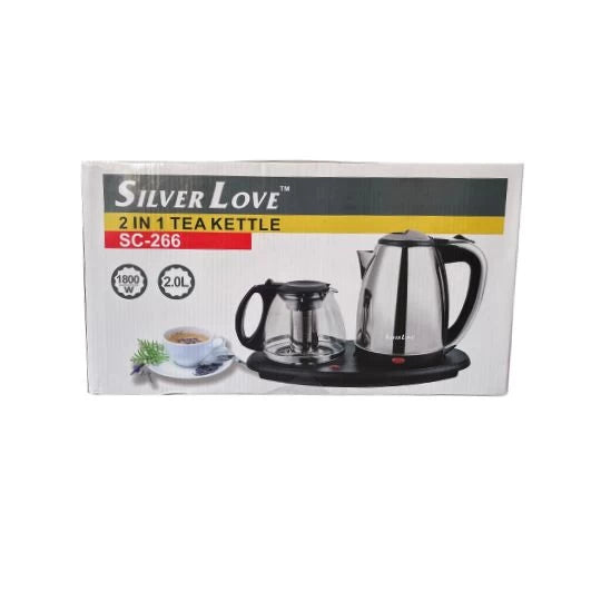 2-in-1 Kettle Tea & Coffee Stainless Steel Silver – SC-266