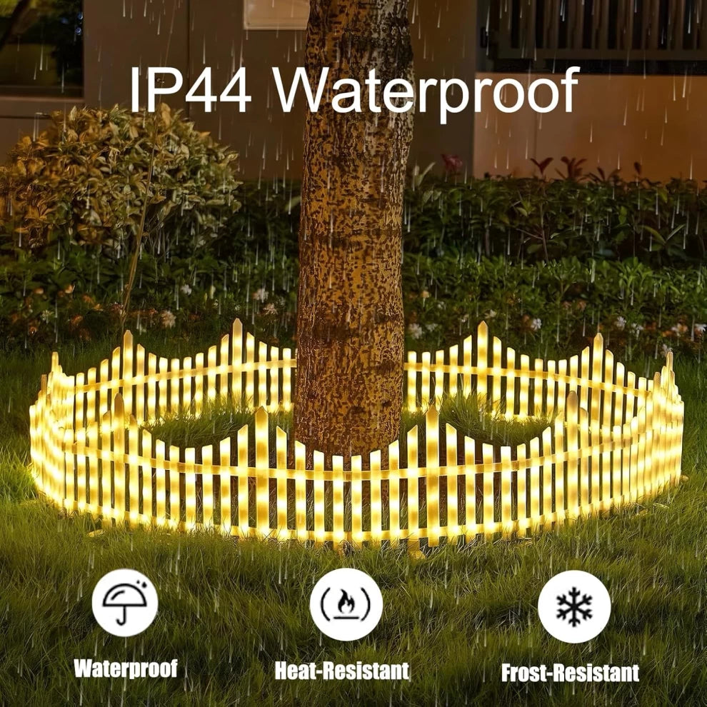 Wave-Shaped Solar LED Lighted Garden Fence – Stylish Outdoor Illumination
