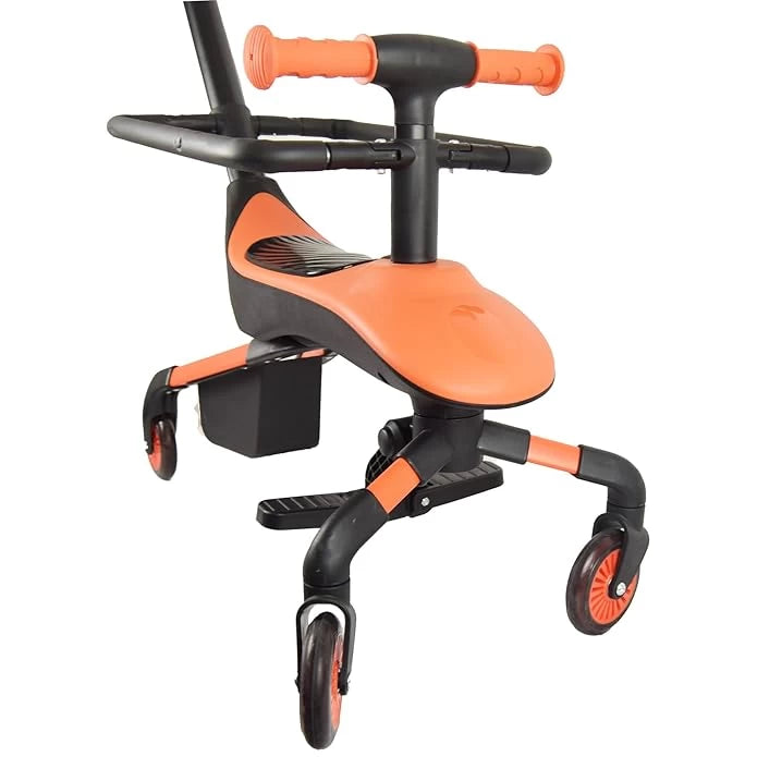 2-in-1 Baby Stroller & Ride-On Car – With Push Handle, Lights & Music