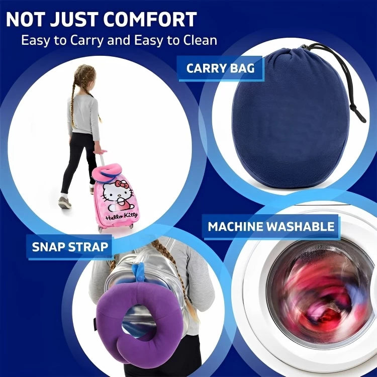 Soft Microfiber Neck Pillow With Ergonomic Travel Support