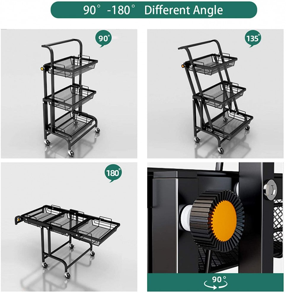 3-tier adjustable tool cart