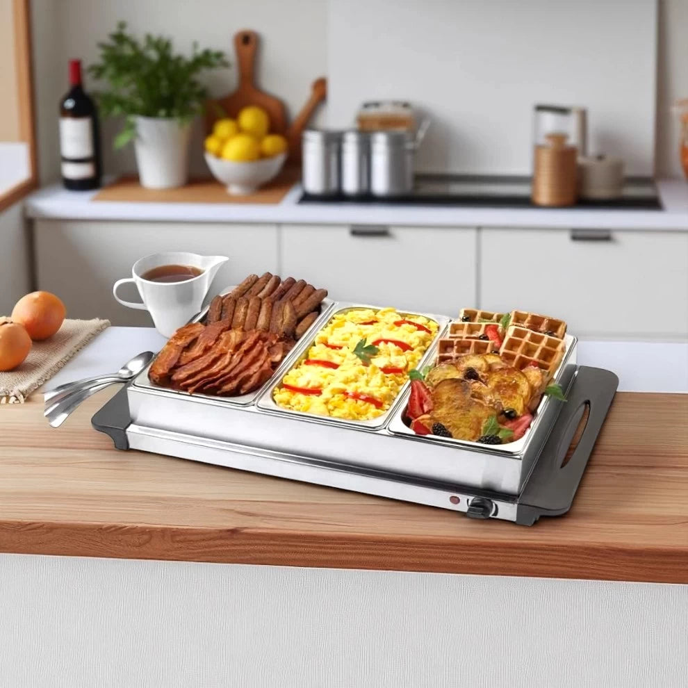 Sumo Electric Buffet Food Warmer Tray With 3 Compartments -300W
