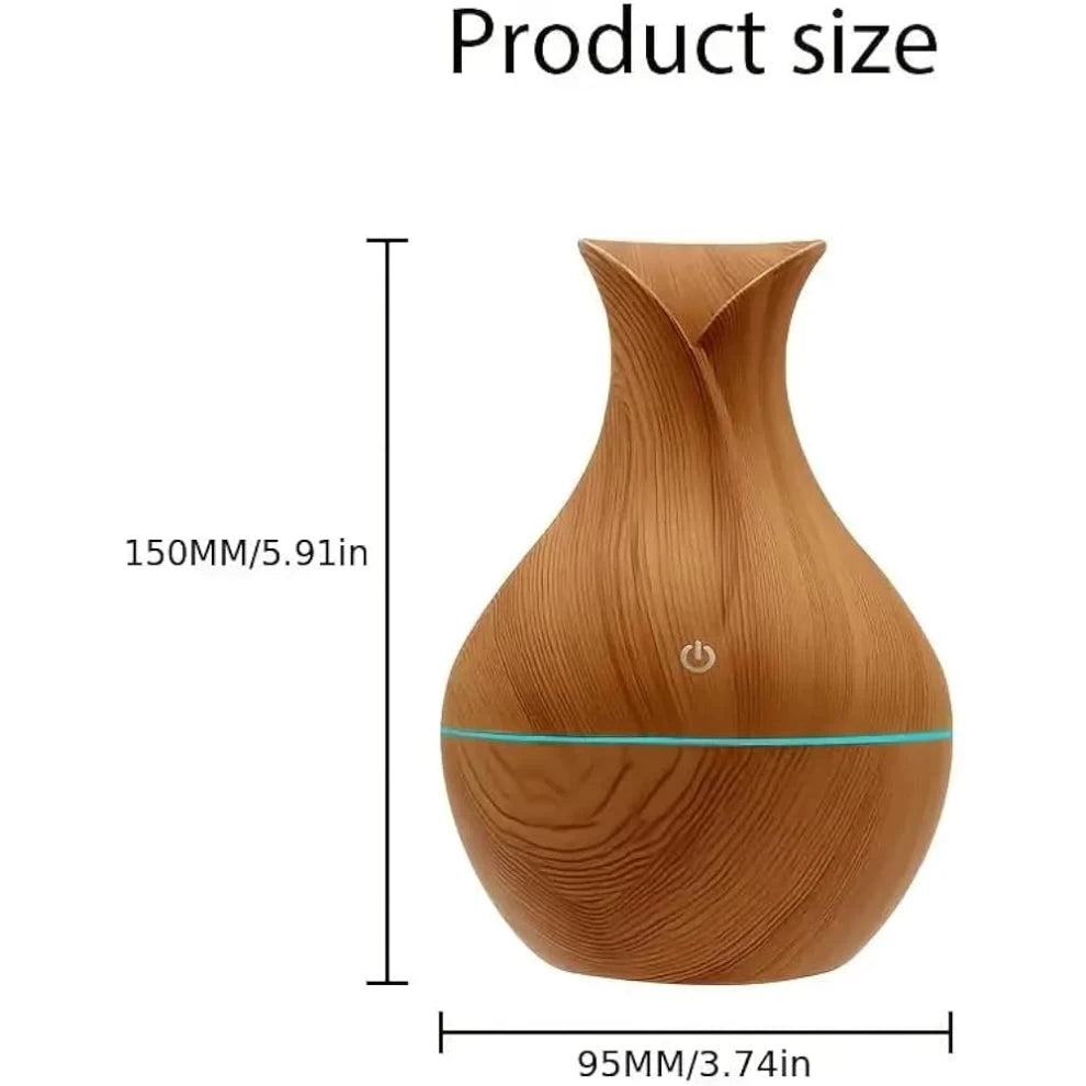 Wood Grain USB Humidifier ,Aroma Diffuser, Night Light Essential Oil Air Purifier