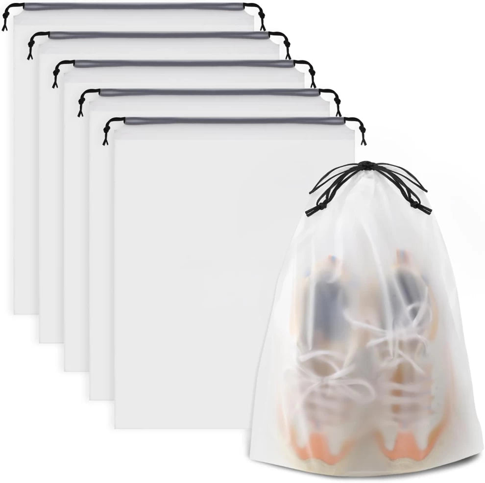 Frosted Shoe Bags for Travel – Waterproof Drawstring Packing Bags 30cm