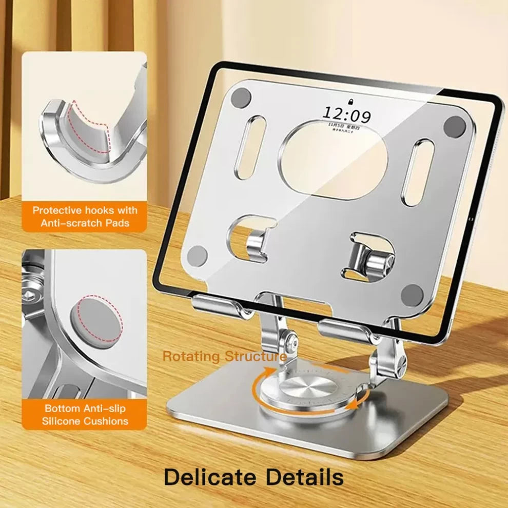 Aluminum 360° Rotating Tablet & Phone Holder | Universal Stand for iPad, Android, iPhone
