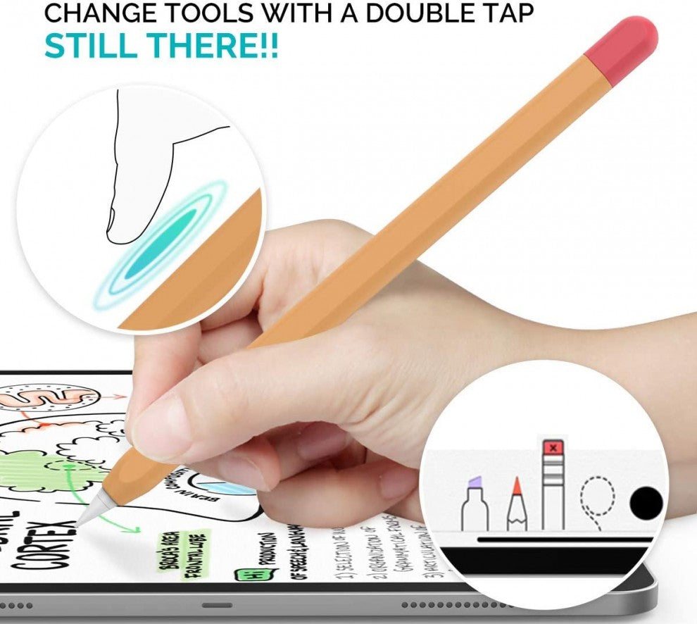 AhaStyle Duotone Ultra Thin Apple Pencil Sleeve (2nd Gen) - Orange/Red