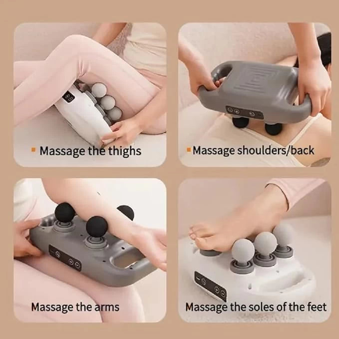 4-Head Massage Gun – Deep Tissue Pain Relief Massager (Rechargeable)