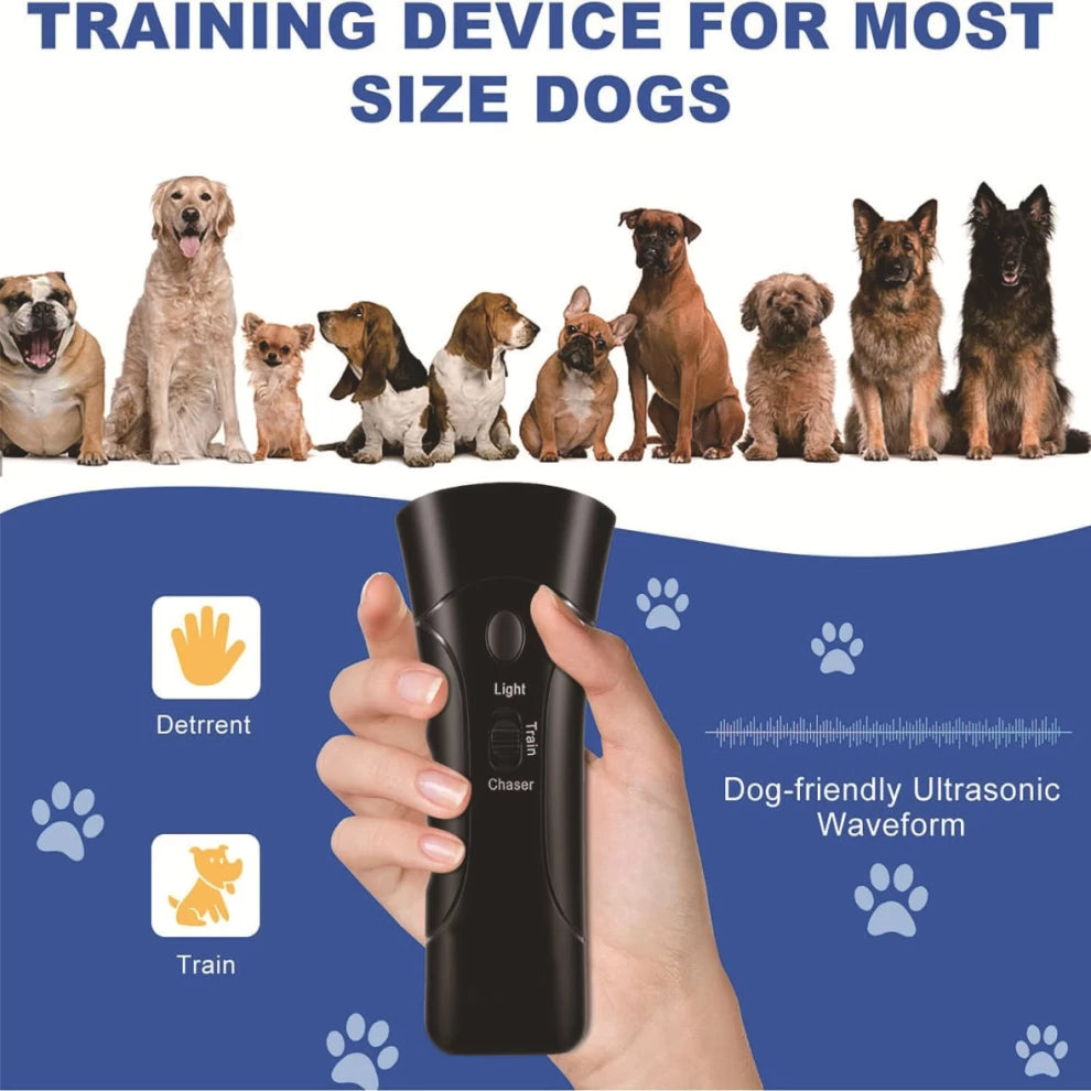 Ultrasonic Handheld Dog Repeller and Training Device With Battery
