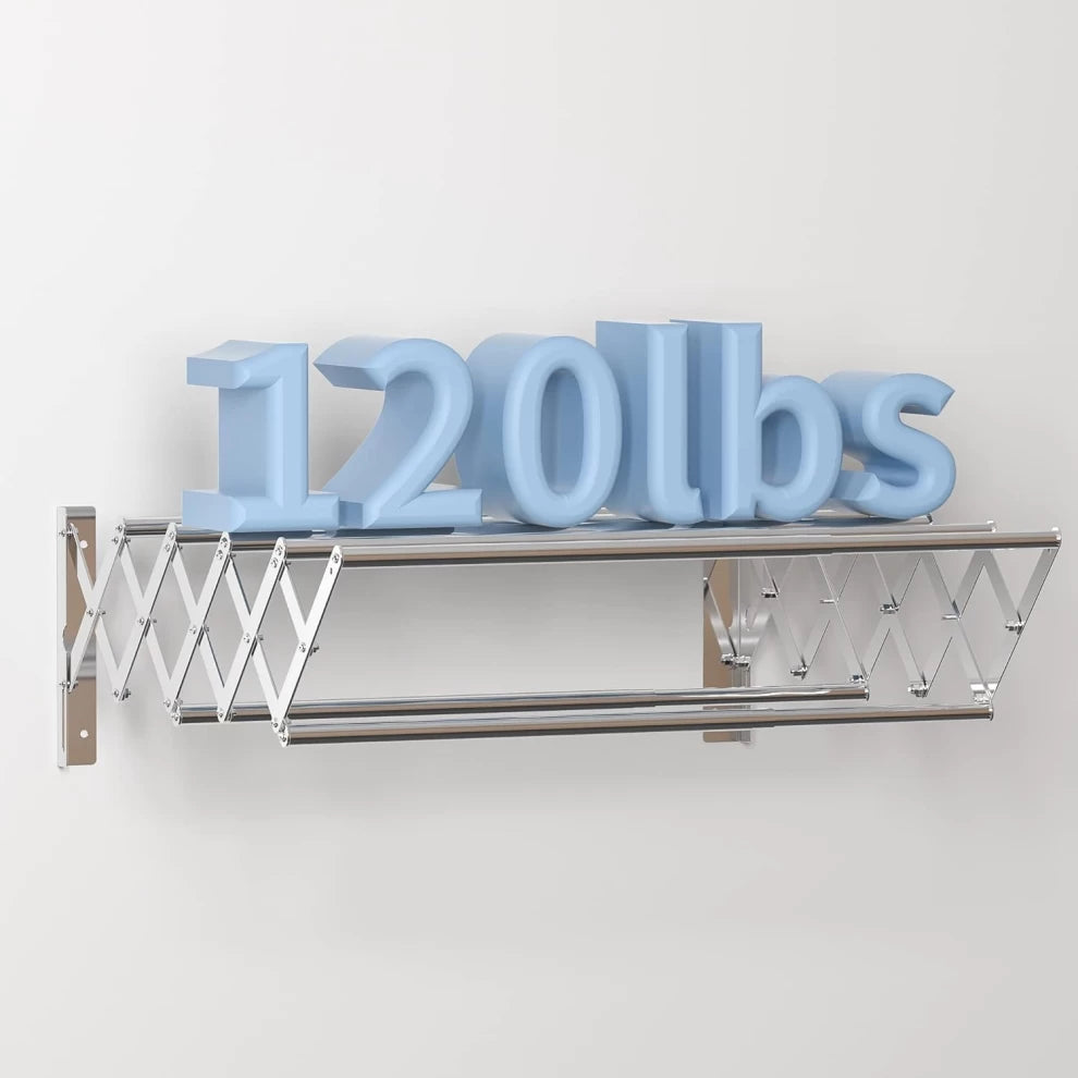 wall mounted folding clothes drying rack 100cm
