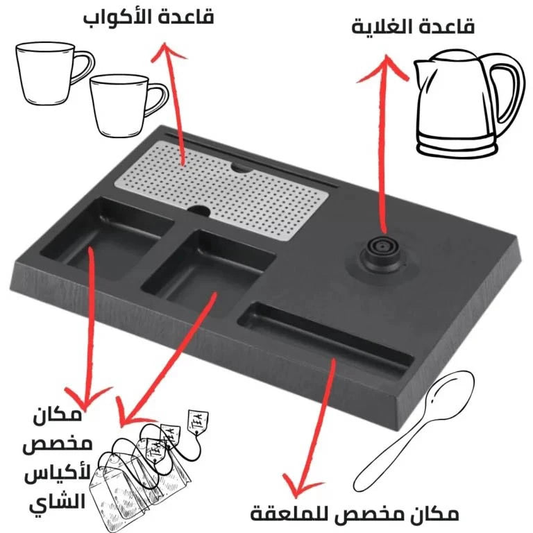 Sumo Electric Hotel Kettle With Ceramic Cups Black 1.2L-Black