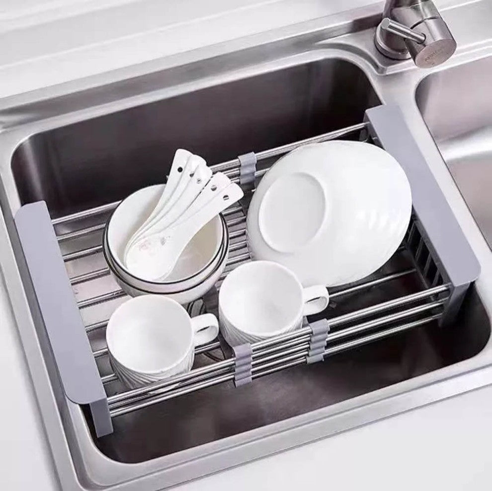 Adjustable Sink Dish Drying Rack Kitchen Organizer