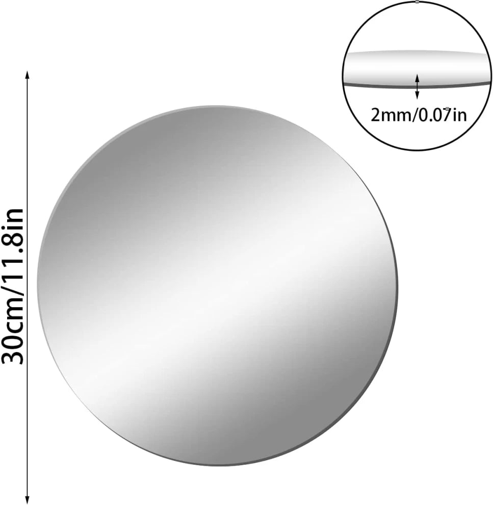 Circle Acrylic Self-adhesive Mirror Wall Stickers 30 cm