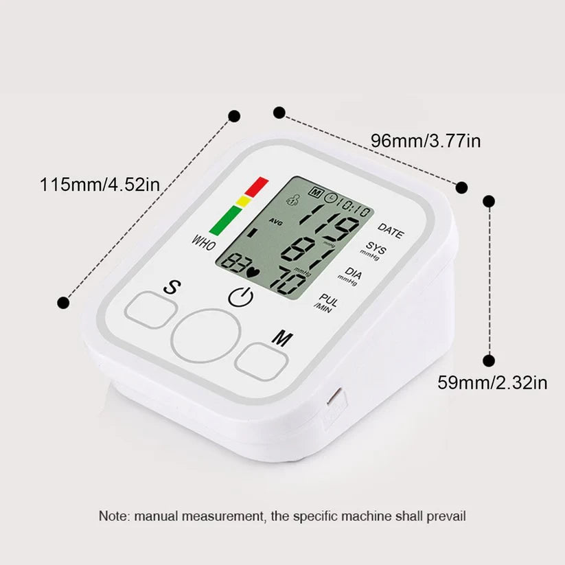 Upper Arm Blood Pressure Monitor Machine Digital LCD Display