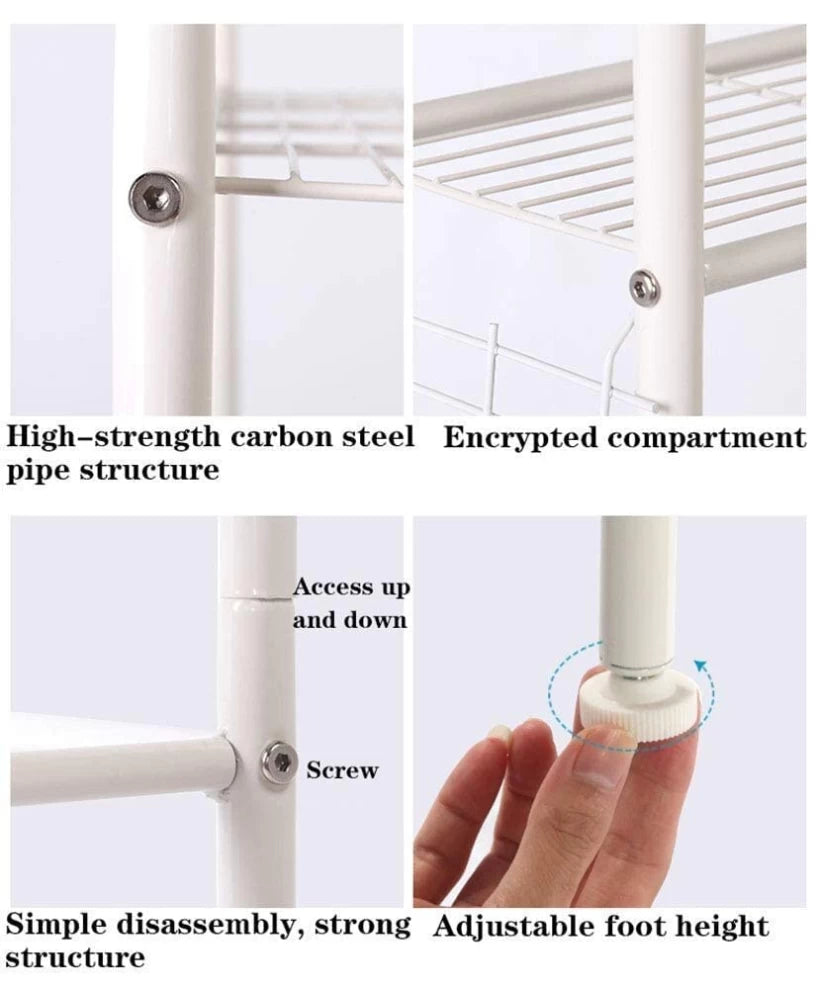 Toilet multi storage shelf rack with 3 tiers-154cm