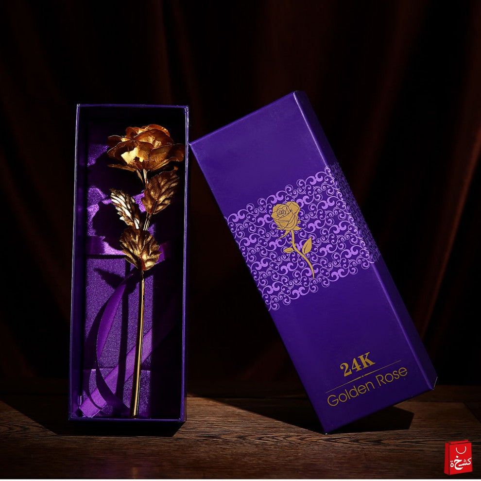 24k Gold Rose Flower Valentine's Gift - Gold Color