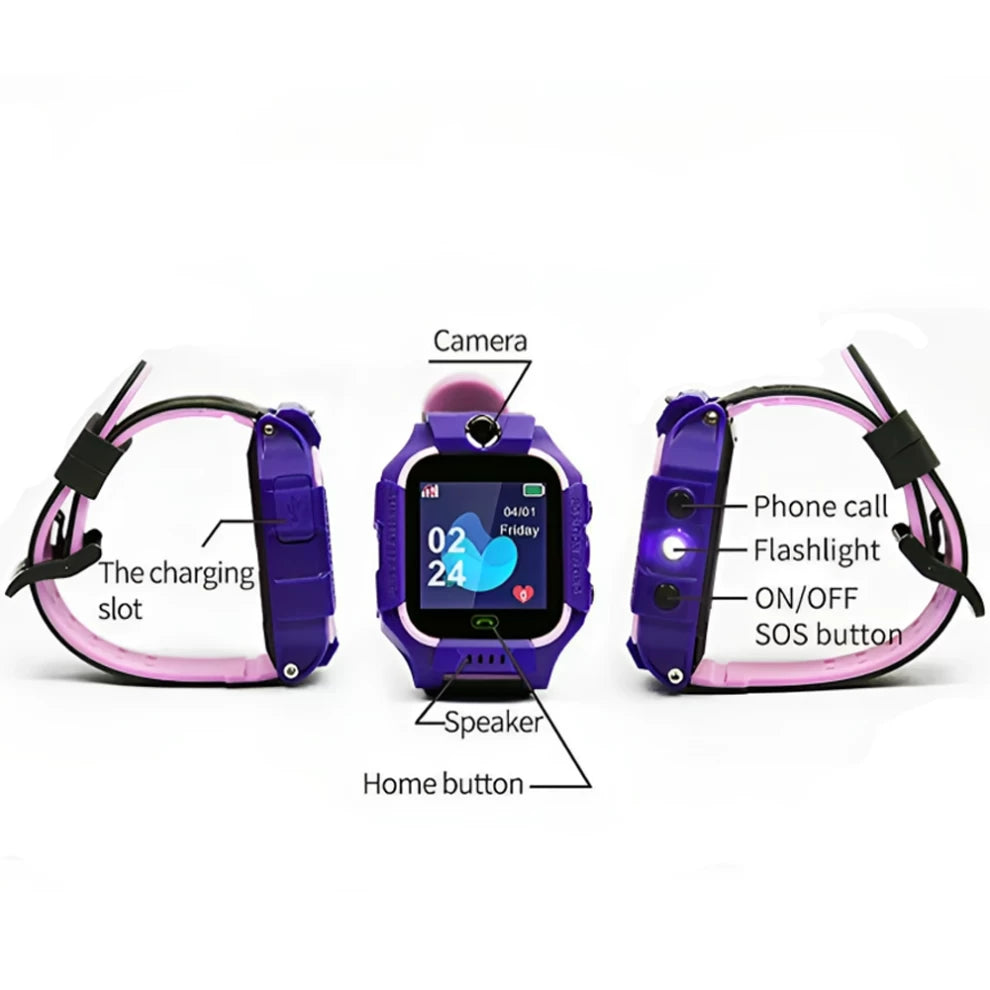 Smart Kids GPS tracker watch for Children Magnetic Charging-Water Proof