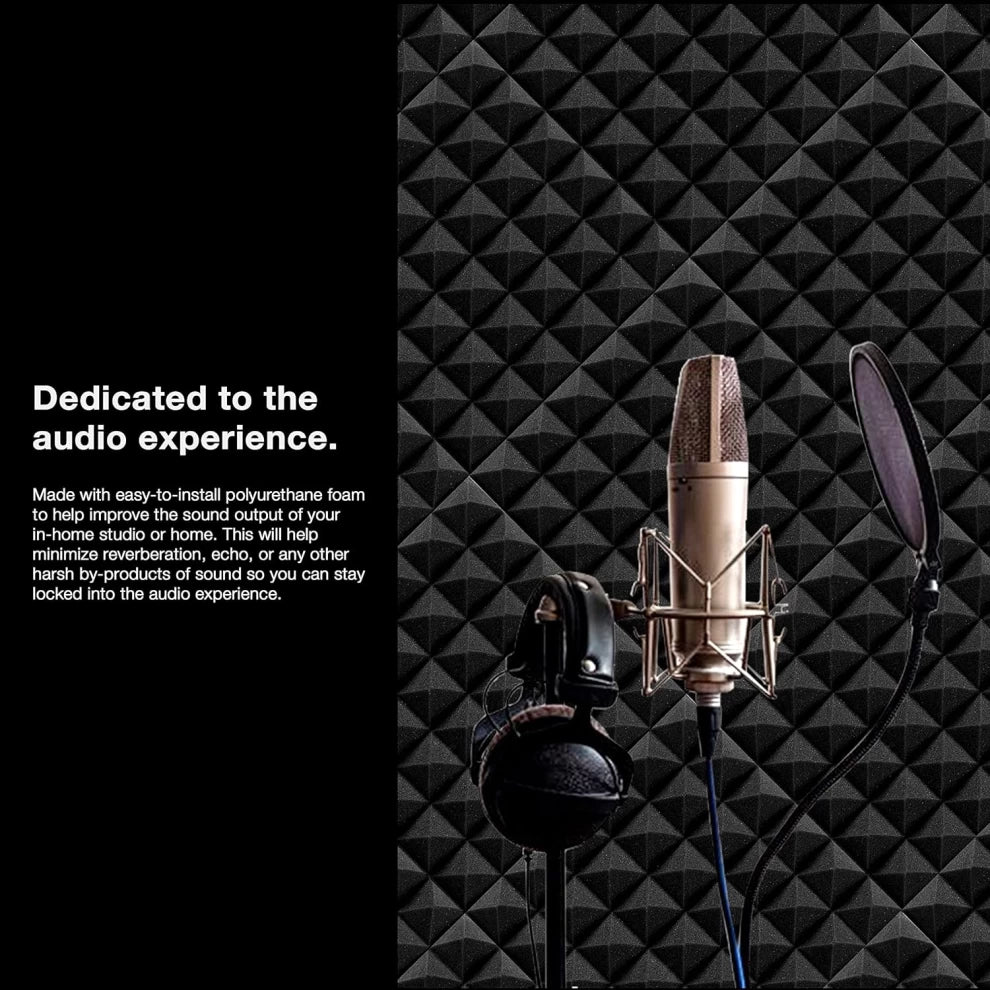 6 Pack Soundproof Acoustic Foam Panels for Recording Studios (30x30cm)